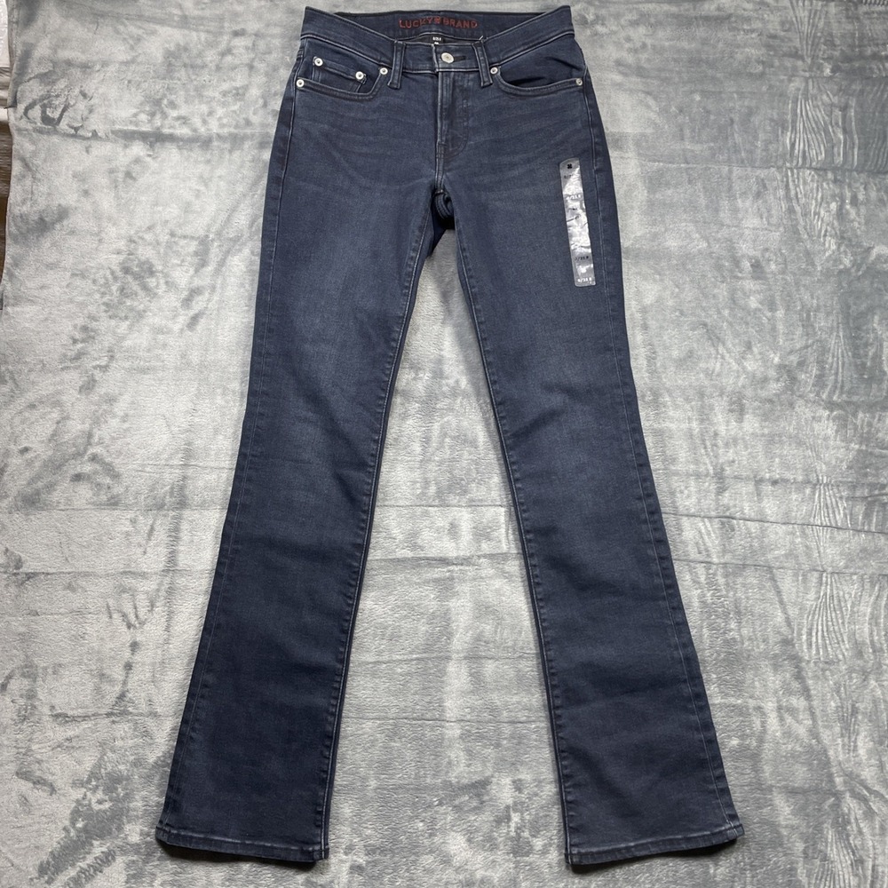 Lucky Brand Womens Dark Wash Mid Rise Sweet Boot Cut Denim Jeans Size 0 NEW - Picture 1 of 10